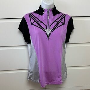 Jamie Sadock Women's Sleeveless Golf Polo Shirt Purple Size S